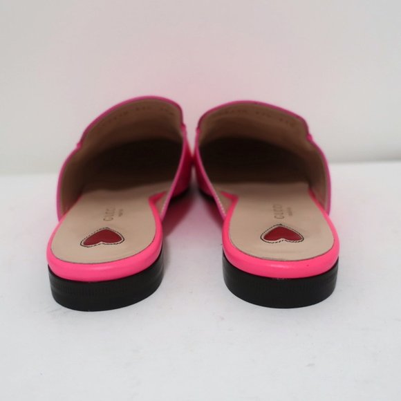 Gucci Princetown Loafer Mules Neon Pink Leather - Picture 8 of 12